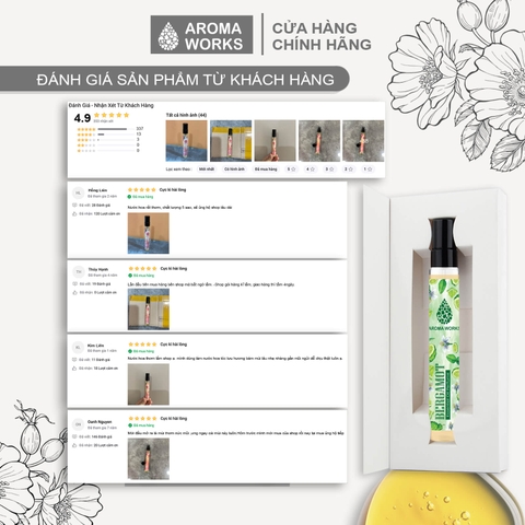 Nước hoa không cồn Aroma Works Bergamot Essential Oil Perfume - Cam Bergamot