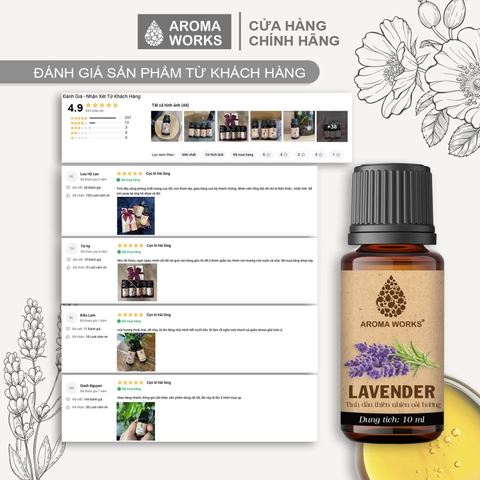 Tinh Dầu Thiên Nhiên Hoa Oải Hương Aroma Works Essential Oil Lavender