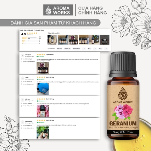 Tinh Dầu Thiên Nhiên Phong Lữ Aroma Works Essential Oil Geranium