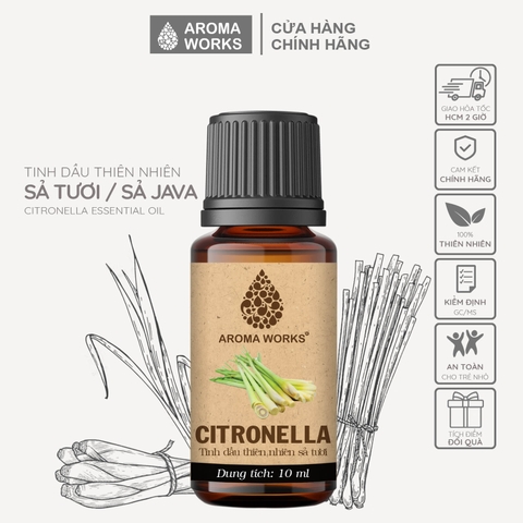 Tinh Dầu Sả Aroma Works Citronella Xông Phòng, Dễ Ngủ, Khử Mùi, Thanh Lọc Không Khí