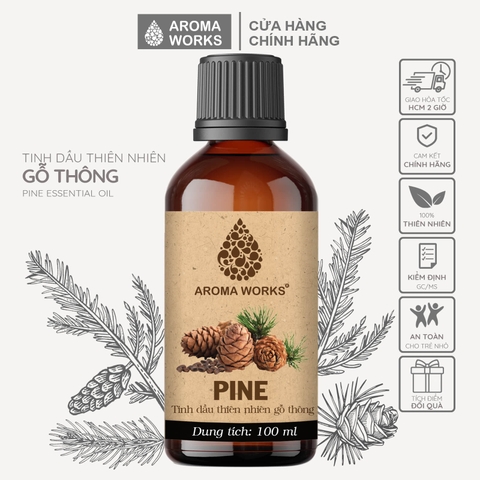 Tinh Dầu Thiên Nhiên Gỗ Thông Aroma Works Essential Oil Pine