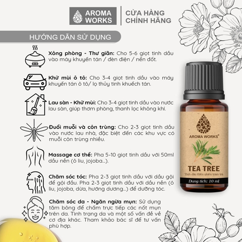 Tinh Dầu Thiên Nhiên Tràm Trà Aroma Works Essential Oil Tea Tree