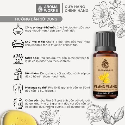 Tinh Dầu Thiên Nhiên Ngọc Lan Tây Aroma Works Essential Oil Ylang-Ylang
