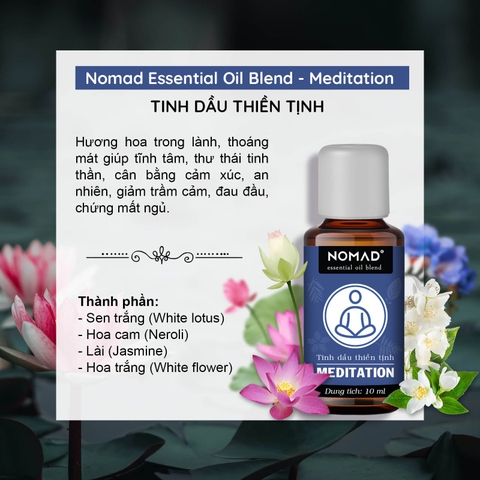 Combo 3 Tinh Dầu Nomad Thư Giãn, Giúp Ngủ Ngon, Tĩnh Tâm 10mlx3