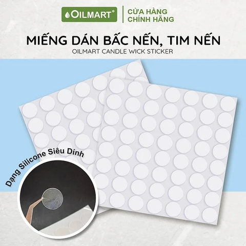 Miếng Dán Bấc Nến, Dán Tim Nến Oilmart Candle Wick Sticker