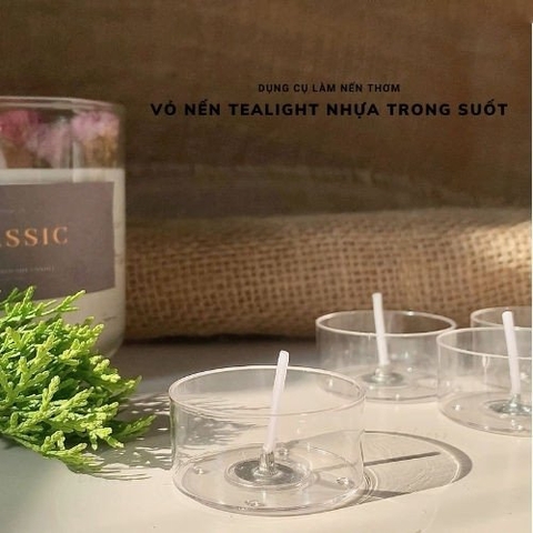 Vỏ Nến Tealight Bằng Nhựa + Tim - Tealight Plastic + Wick