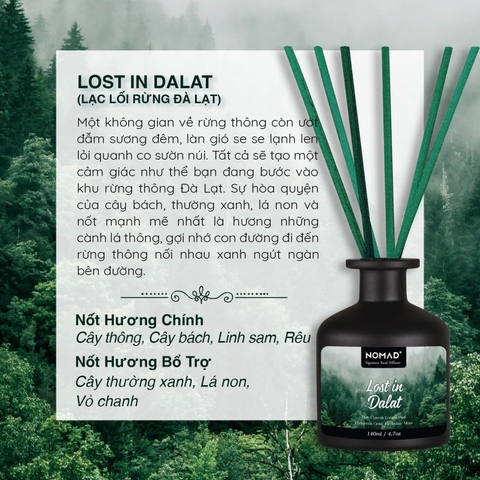 Bộ Tán Hương Que Mây Nomad Reed Diffuser 140ml - Lost In Dalat