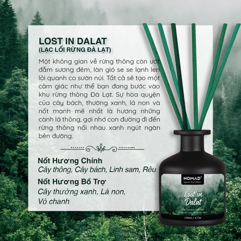 Bộ Tán Hương Que Mây Nomad Reed Diffuser 140ml - Lost In Dalat