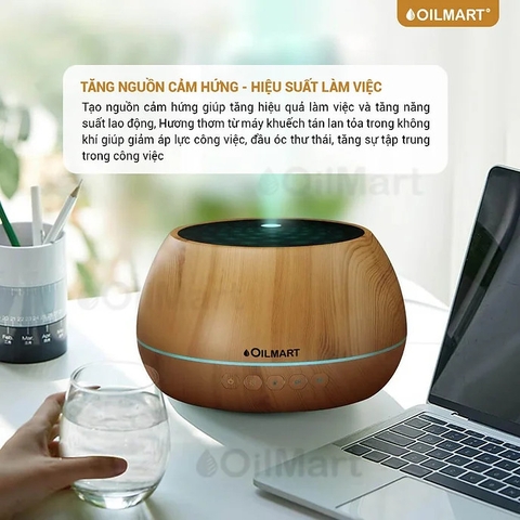 Máy Khuếch Tán Tinh Dầu Oilmart 10 - 14W 1000ml (Tích Hợp Bluetooth Nghe Nhạc)