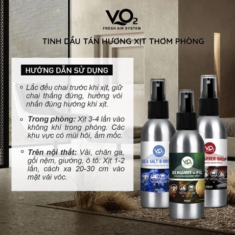 Tinh Dầu Tán Hương Đậm Đặc Dạng Xịt VO2 Home Perfume Spray 115ml