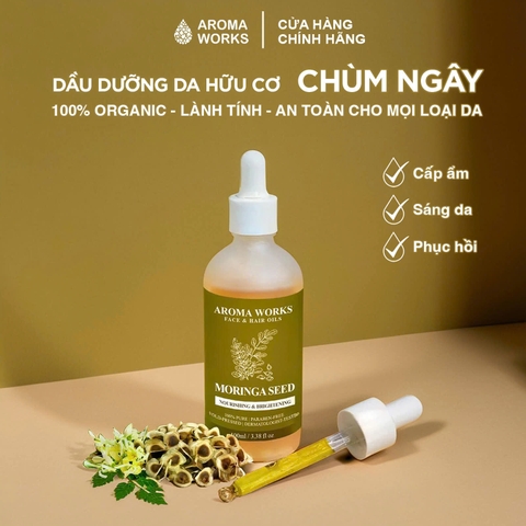 Dầu Dưỡng Da Hữu Cơ Chùm Ngây - Aroma Works Face & Hair Oil Moringa Seed