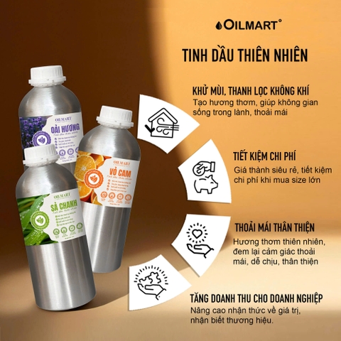 Tinh Dầu Sản Chanh Nguyên Chất Dung Tích Lớn Oilmart Essential Oils Lemongrass