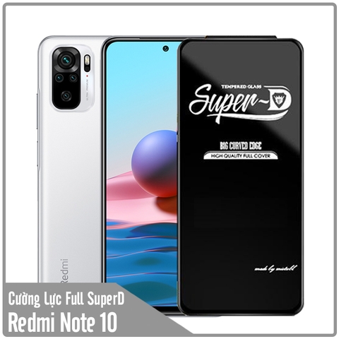 Kính cường lực Super D Xiaomi Redmi Note 10 4G - Redmi Note 10S  Full viền Đen MIETUBL