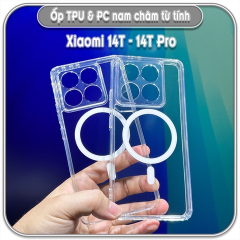 Ốp TPU+PC mỏng cho Xiaomi 14T - 14T Pro, có nam châm sạc từ tính