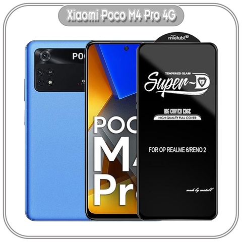 Kính cường lực Super D Xiaomi Poco M4 Pro 4G - Full viền Đen MIETUBL