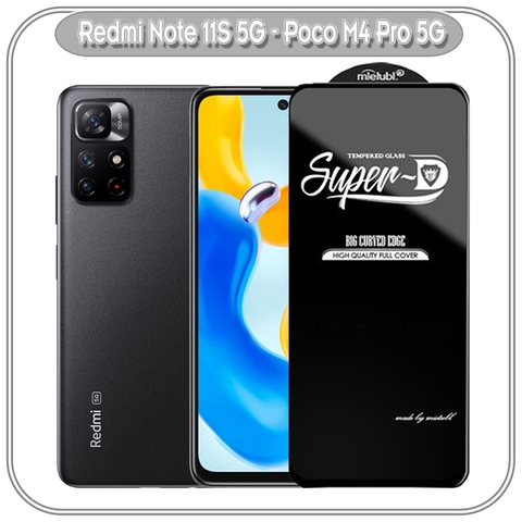 Kính cường lực Super D Xiaomi Redmi Note 11S 5G - Poco M4 Pro 5G - Full viền Đen MIETUBL