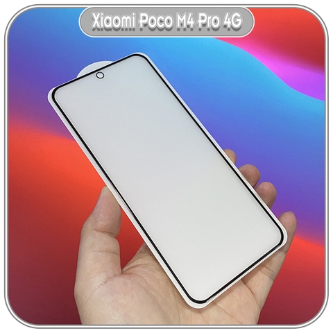 Kính cường lực cho Xiaomi Poco M4 Pro 4G chống vân tay Full viền Đen