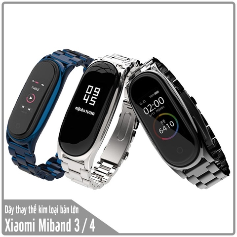 Vòng thay thế Xiaomi Miband 3 / 4 / 5 Mijobs kim loại bản lớn