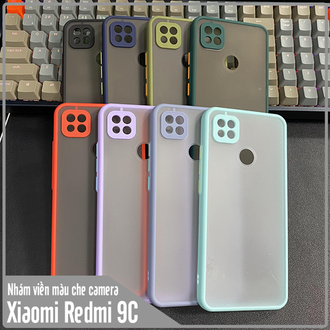 Ốp lưng cho Xiaomi Redmi 9C - Redmi 10A trong nhám viền màu che camera