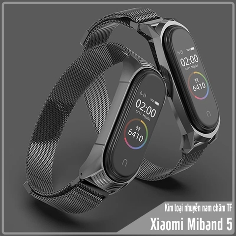 Dây kim loại nhuyễn TF khóa nam châm cho Xiaomi Miband 3/4/5/6 hãng Mijobs