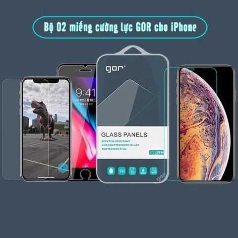 Bộ 2 miếng kính cường lực Gor không viền 2.5D cho các dòng máy iPhone 15-14-13-12-11