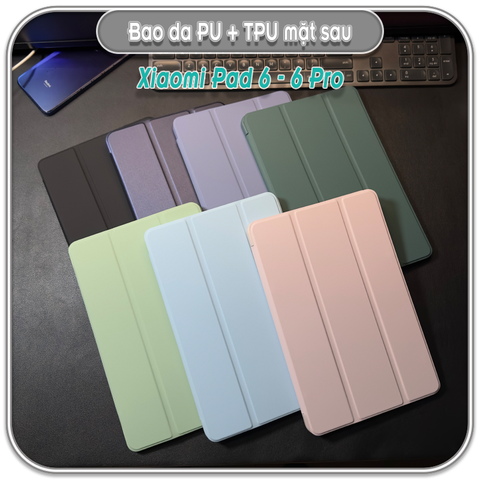 Bao da cho Xiaomi Pad 7 - 7 Pro, mặt trước PU, mặt sau TPU dẻo