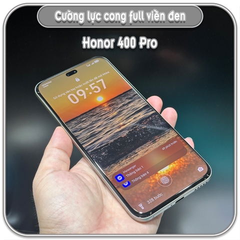 Cường lực cong cho Honor 400 Pro, full keo có viền đen