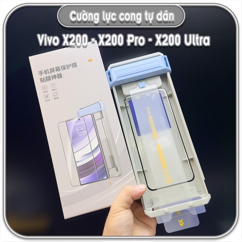 Cường lực cho Vivo X200 - X200 Pro - X200 Ultra, màn hình cong kèm khung tự dán