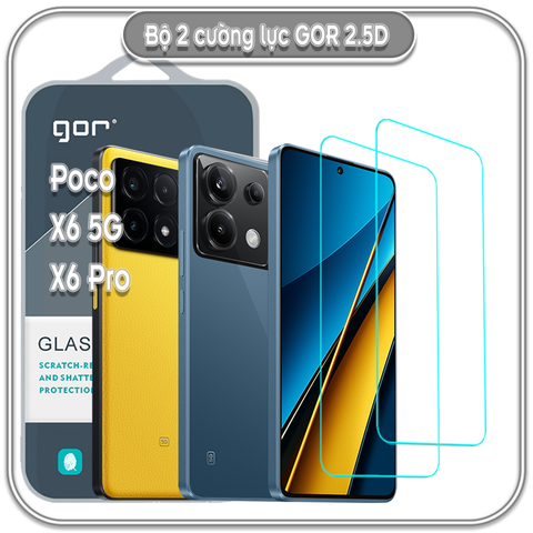 Cường lực Poco X6 - X6 Pro - M6 Pro, GOR trong 2.5D bộ 2 miếng