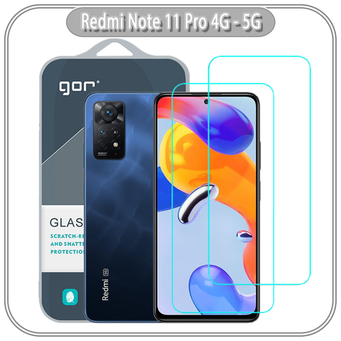 Bộ 2 kính cường lực Gor cho Xiaomi Redmi Note 11 Pro 4G - 5G trong suốt cạnh bo 2.5D