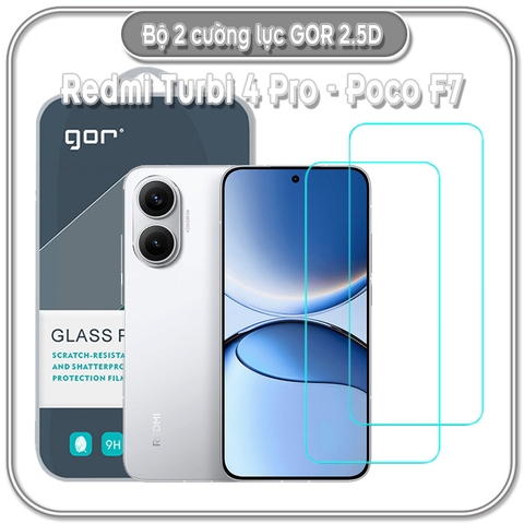 Cường lực Poco F7 - Redmi Turbo 4 Pro, GOR trong 2.5D bộ 2 miếng