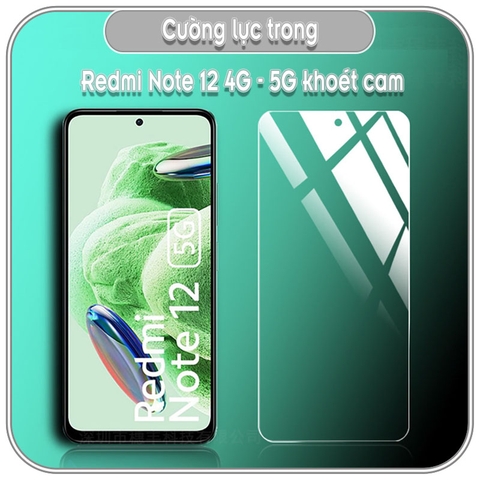 Cường lực trong cho Redmi Note 12 - 12 Pro - 12 Pro Plus, không viền đen