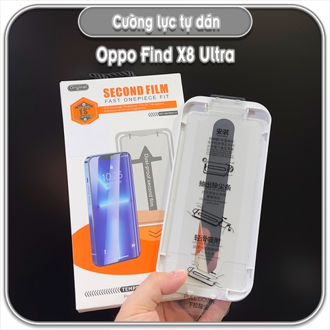 Cường lực trong cho Oppo Find X8 Ultra, không viền đen kèm khung tự dán