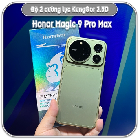 Dán cường lực cho Honor Magic 9 Pro Max, bộ 2 miếng KungGor trong không viền đen