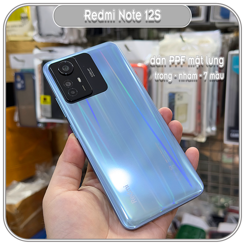 Miếng dán PPF cho Redmi Note 12S, chống trầy mặt lưng, trong - nhám - 7 màu