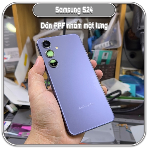 Dán mặt lưng Samsung S24, PPF trong - nhám - ánh 7 màu