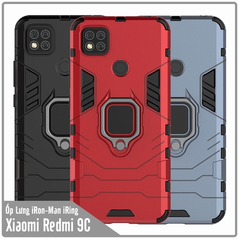 Ốp lưng dành cho Xiaomi Redmi 9C - Redmi 10A iRON - MAN IRING Nhựa PC cứng viền dẻo chống sốc