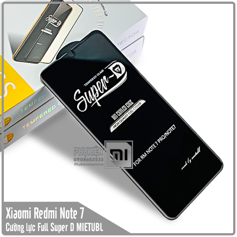 Kính cường lực Super D Xiaomi Redmi Note 7 Full viền Đen MIETUBL