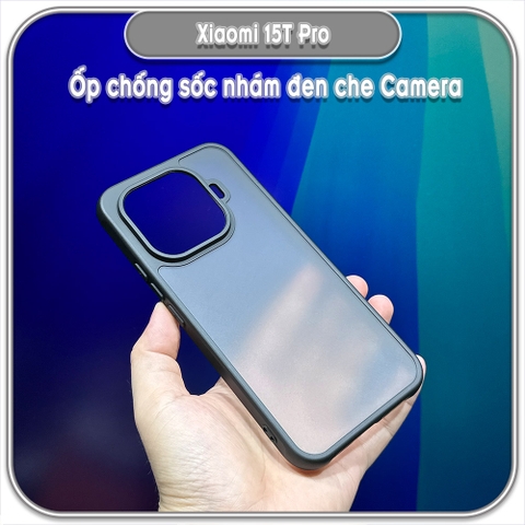 Ốp lưng chống sốc nhám đen che camera cho Xiaomi 15T Pro