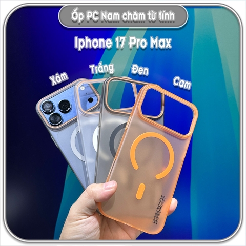 Ốp PC mỏng cho iPhone 17 Pro Max, có nam châm sạc từ tính