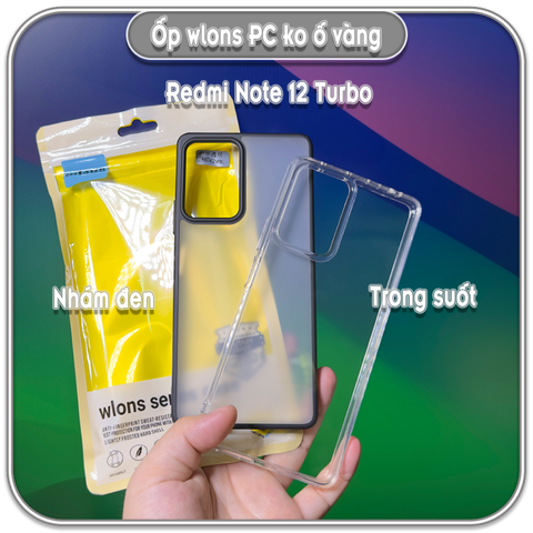 Ốp chống sốc wlons cho Redmi Note 12 Turbo - Poco F5, lưng PC không ố vàng