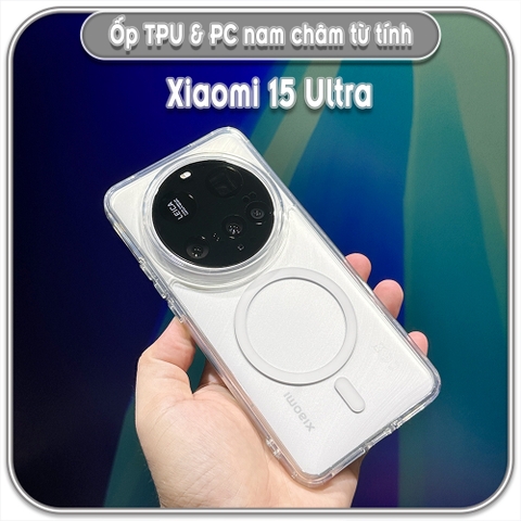 Ốp TPU+PC cho Xiaomi 15 Ultra, nam châm sạc từ tính