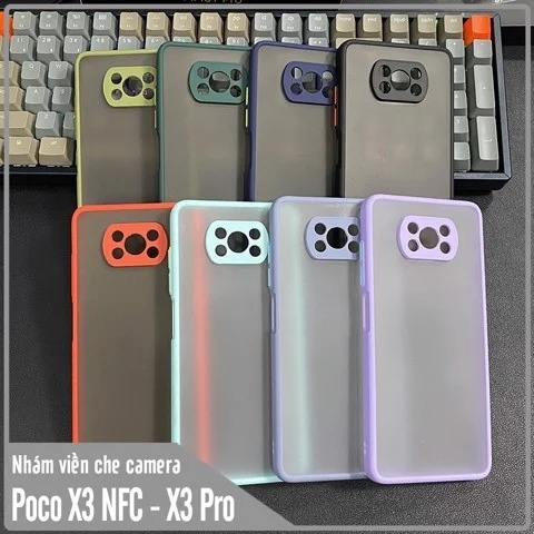 Ốp lưng cho Xiaomi Poco X3 NFC - X3 PRO nhám viền màu che camera