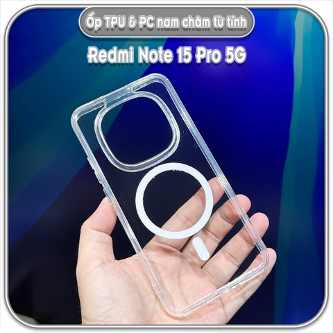 Ốp TPU+PC cho Redmi Note 15 Pro 5G, nam châm sạc từ tính