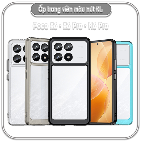 Ốp Poco X6 - X6 Pro - M6 Pro, lưng trong ko ố vàng, viền màu nút kim loại