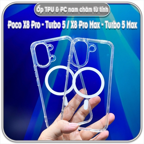 Ốp TPU+PC cho  Poco X8 Pro - Turbo 5 / X8 Pro Max - Turbo 5 Max, nam châm sạc từ tính