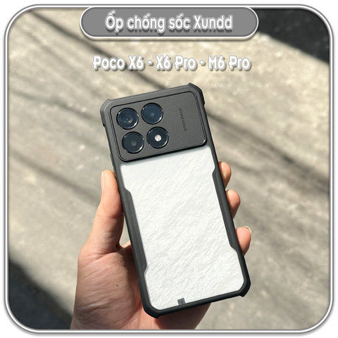 Ốp chống sốc Xundd Poco X6 - X6 Pro - M6 Pro, lưng PC không bị ố vàng