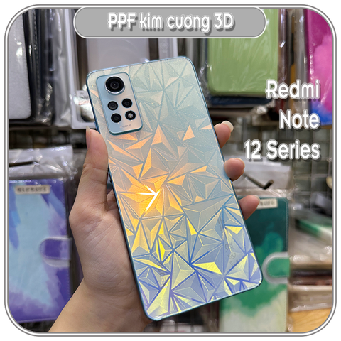 Miếng dán PPF mặt lưng 3D vân kim cương cho Xiaomi Redmi Note 12 Pro 4G - 5G / 12S / 12 4G 5G