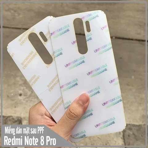 Miếng Dán PPF Xiaomi Redmi Note 8 Pro Mặt sau Trong suốt + Ánh 7 Màu