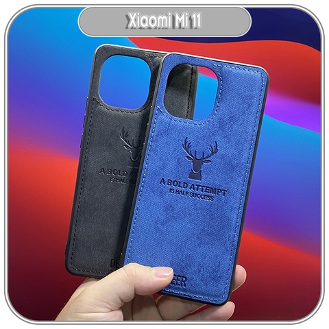 Ốp lưng cho Xiaomi Mi 11 giả da con hươu DEER